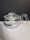 Vtg PYREX Flame Ware 8446-B Glass 6 Cup Stove Top Coffee/Tea Pot Kettle With Lid