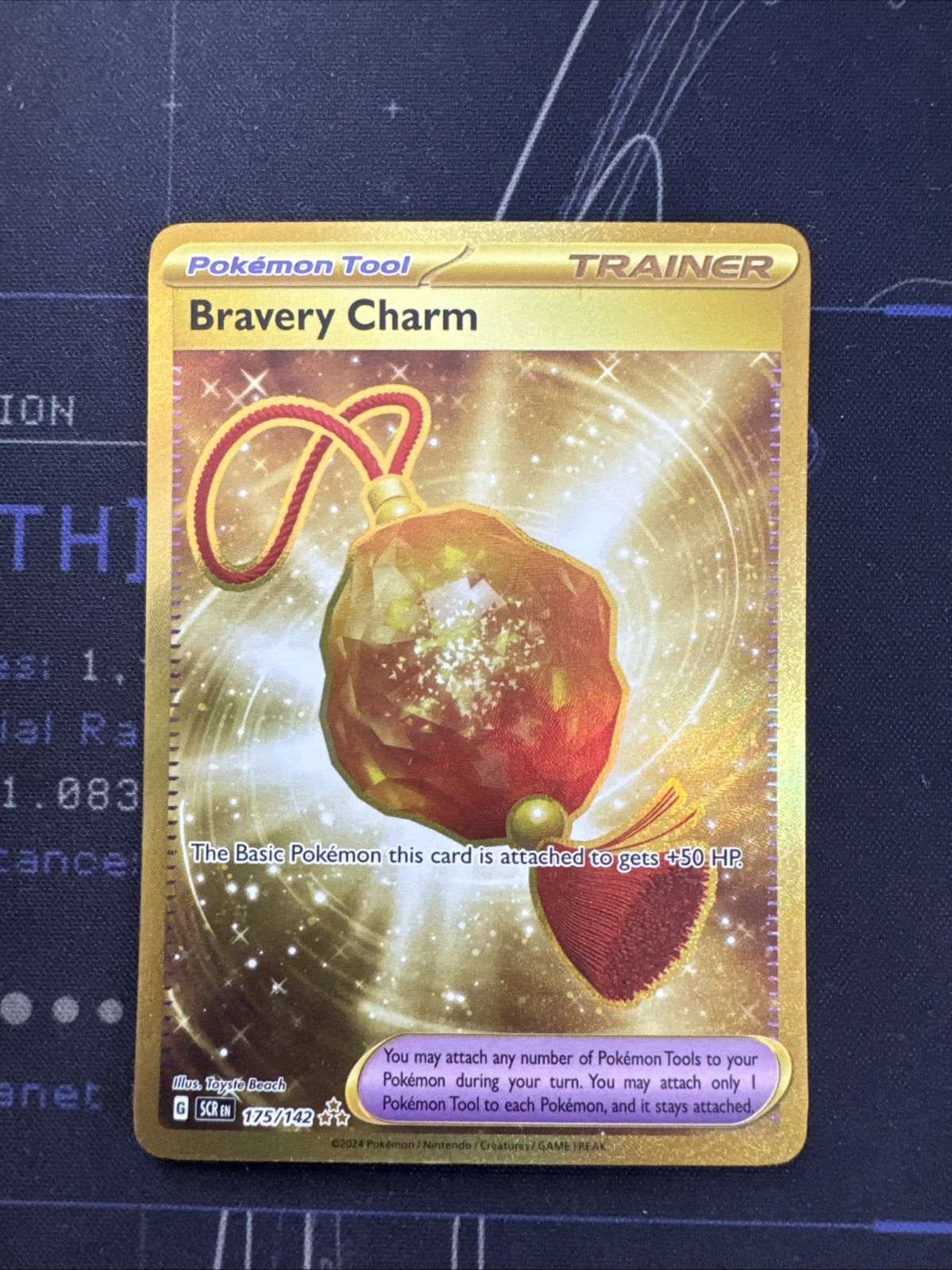 Bravery Charm Stellar Crown Holo 175/142 Sv07 NM Condition