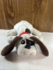 2019 Hasbro Pound Puppies Plushie Toy Wearing a Diaper Red Collar. 8".
