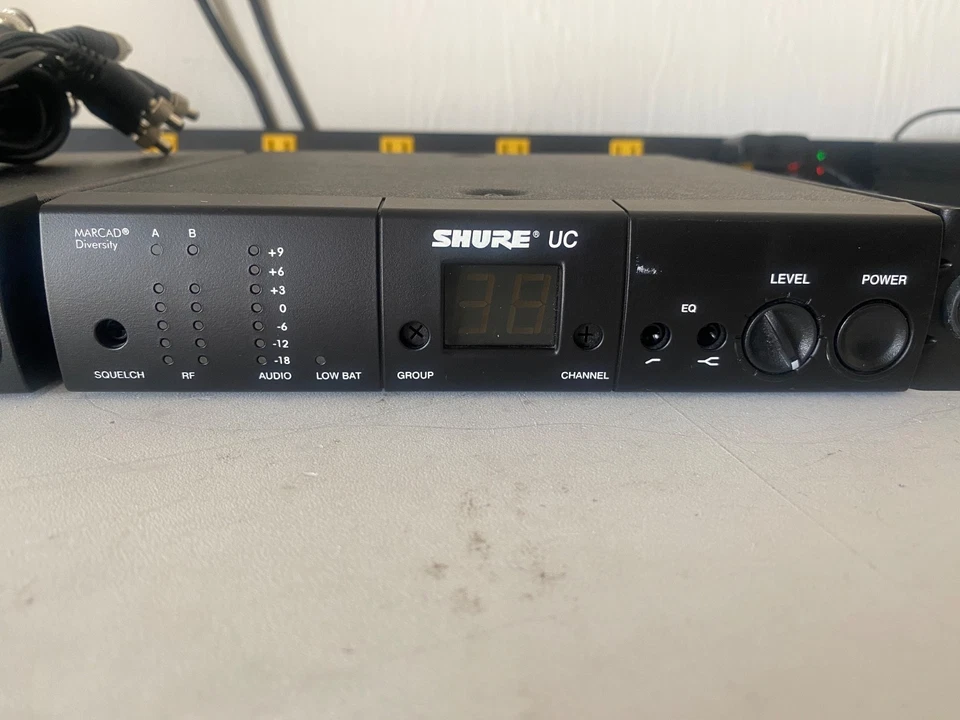 2 Shure UC4-UB Microphone Receiver 692-716MHz w/Rack Mount & Cables - Image 2 of 4