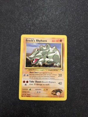 Pokemon Karte Brock´s Rhyhorn 22/132 Englisch Gym Heroes