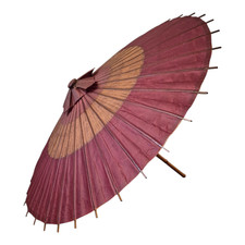 Ombrello wagasa in bambù e carta bordeaux e oro, Giappone, del XX secolo