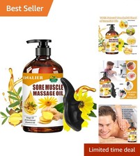 All-Natural Muscle Relief Massage Oil Gift Set with Ginger  Peppermint Aroma