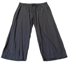 Splendid Wide Leg Crop Pants Sz L Navy Pull On High Rise Beach Casual Nautical