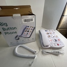 Excelltel Big Button Phone for Seniors, Corded Landline White Telephone LD-828