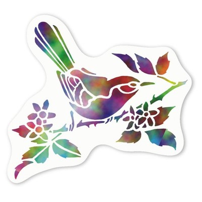 Aufkleber Sticker ''Bunter Vogel auf Ast'' (DW037411)