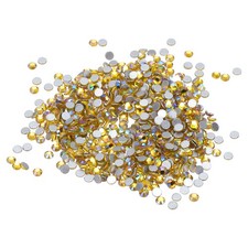 SS6/1440Pcs Glass Diamante Rhinestone, Man Made Gems, AB Yellow