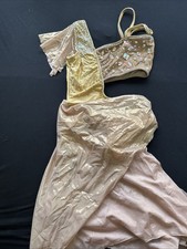 AM Gold Lyrical Dance Costume Fully Stoned Stage Ready.