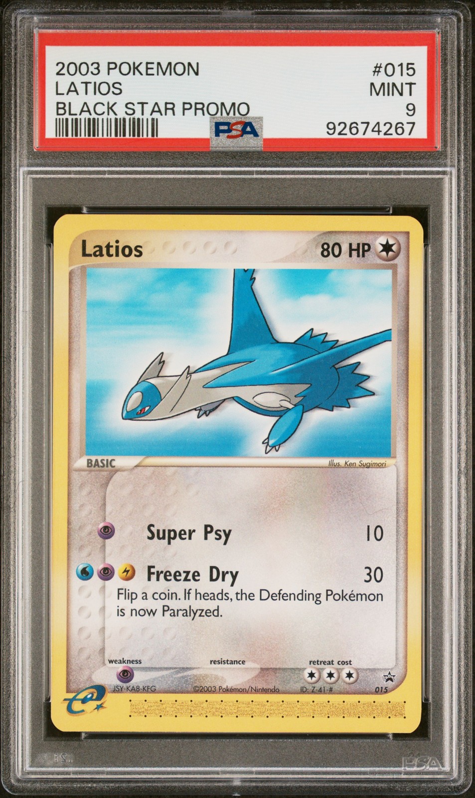 2003 POKEMON BLACK STAR PROMO #015 LATIOS PSA 9