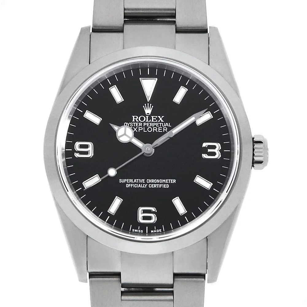 ROLEX Explorer I 114270 black P Number second hand mens
