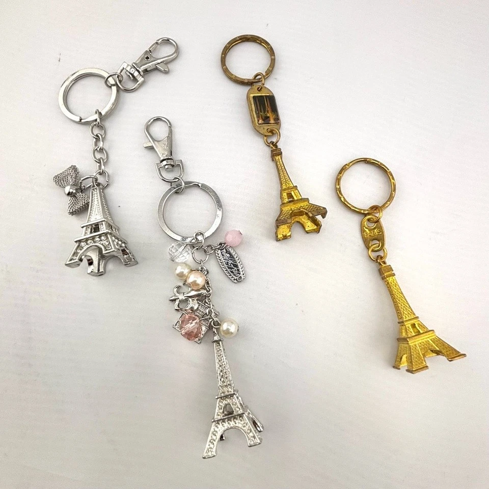 Parisian Eiffel Tower Keychain Bundle - Lot of 4 — 第 3/4 张图片