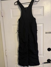 Lands End Kids Size 8 snow pants Insulated overalls black  1E 