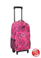 Rolling Backpack With Wheels School Travel Wheeled Retractable  Carry-on Handle