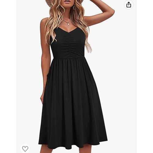 NWT Yathon black sleeveless A line summer dress womens small casual vacation