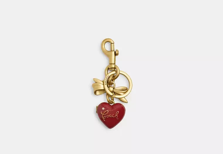 未使用✨COACH Heart Studded Bag Charm COACH® Outlet | Heart Bag Charm