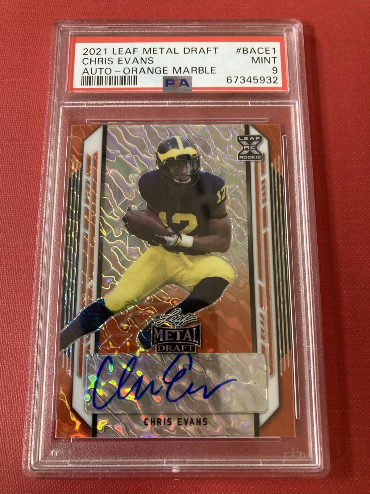 Chris Evans Leaf Metal Draft Autographs #BACE1 Orange Marble