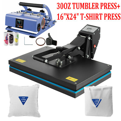 16''X24'' Clamshell T-Shirt Heat Press Machine +30OZ Tumbler Mug Press Sublimation