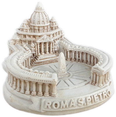 new small Model Statue Rome Miniature St. Peter's Square&Basilica Italy Italian