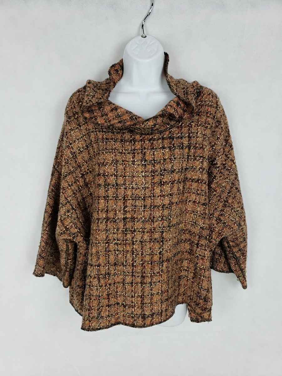 Harriet's SF Wool Pullover Lagenlook Cowl Neck Sweater Sz XL Brown