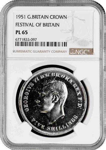 Great Britain 1 crown 1951, NGC PL65, "King George VI (1937 - 1952)"