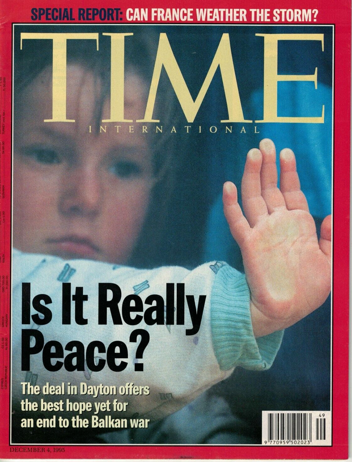 Time Magazine December 4, 1995: BALKAN WAR Is Really PEACE - Dayton Deal France