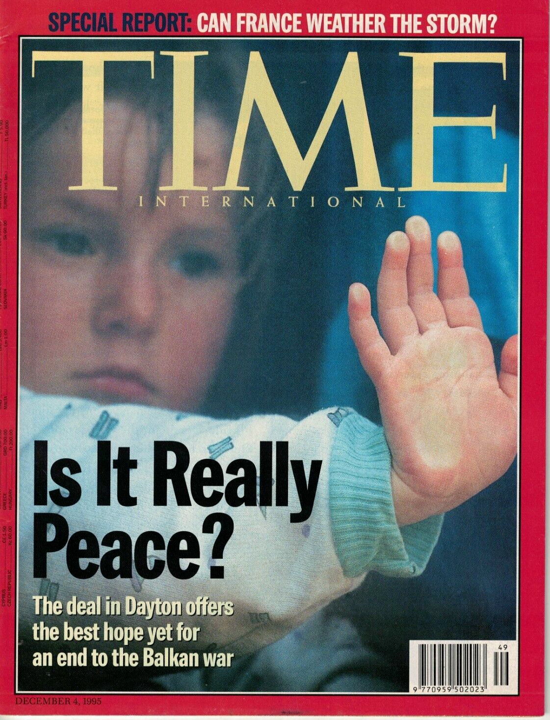 Time Magazine December 4, 1995: BALKAN WAR Is Really PEACE - Dayton Deal France