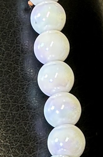 8mm White AB Round Glass Beads 58 total beads - Picture 1 of 14