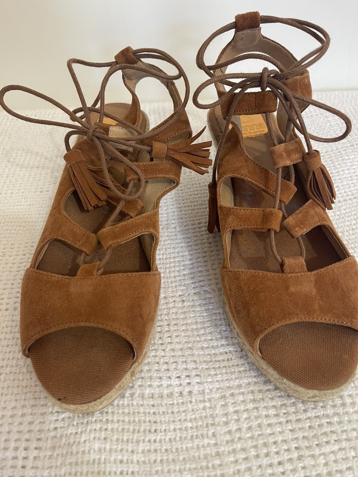 APL KANNA sandali donna scamosciati zeppe espadrillas stringati ruggine taglia 40 US 7 5 Spagna
