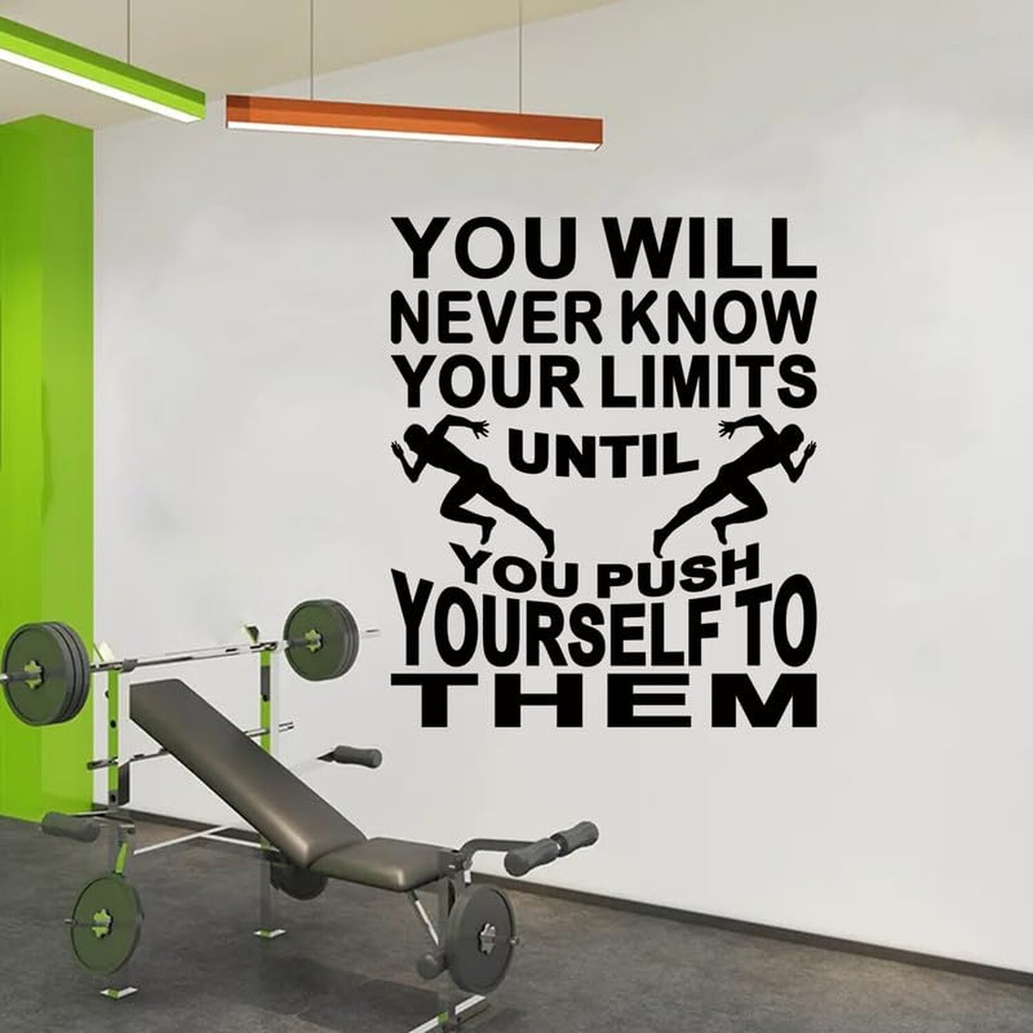 Inspirational Quotes Wall Decals for Gym: Home Workout Motivational Positive ...