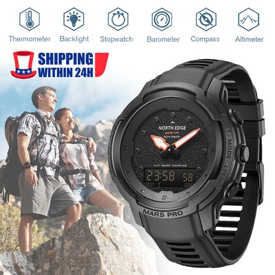 2024 Men Digital Watch Outdoor Sports Running Altimeter Barometer Compass