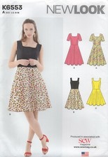 New Look Sewing Pattern 6553 Dress Square Neckline Skater Skirt Size 6 - 18 New