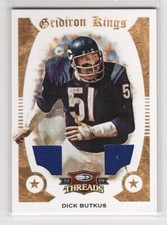 DICK BUTKUS DUAL GAME USED JERSEY BEARS Donruss Gridiron Kings/250 Football Card