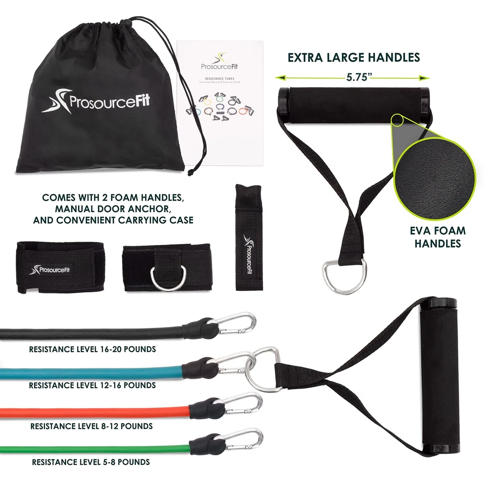 Juego de 5 bandas de resistencia apilables de látex de doble inmersión de tubo de alta resistencia premium... Foto 3 de 4