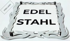 Kennzeichenhalter / Kennzeichenrahmen hochglanz EDELSTAHL Motorrad Chopper 18x20