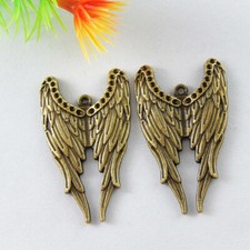10 pcs Antiqued Bronze Angel Wing Alloy Pendant DIY Jewelry Making Charm 39 23mm