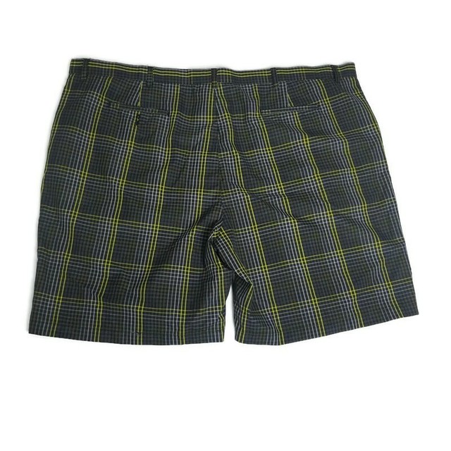 PGA Tour Pro Series Golf Shorts Size 54 100% Polyester Plaid Black Yellow Grey | eBay