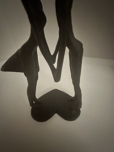 Scultura in ghisa Young Love 6” coppia cuore bacio artigianale arte astratta - Foto 6 di 8