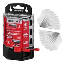 ARROW 100PCS SK2 Utility Knife Blades Replacement Blades Steel Box Cutter Blades