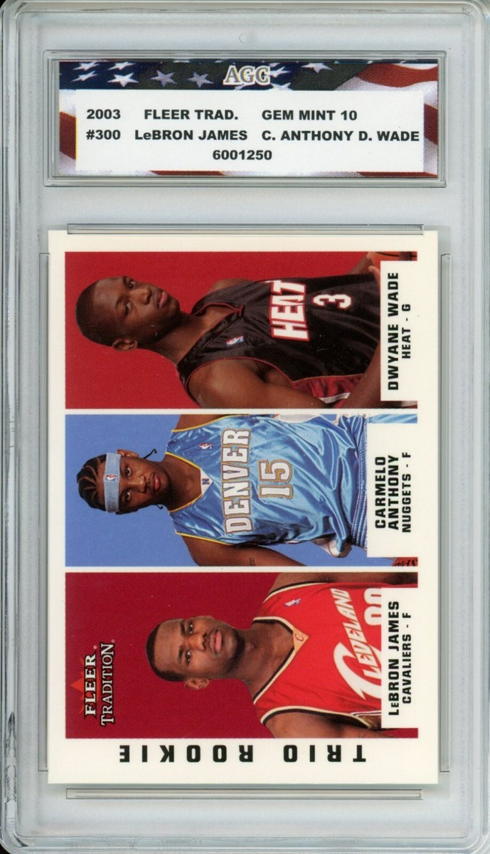 2003 Fleer Trio #300 LeBron James Carmelo Anthony Dwyane Wade RC
