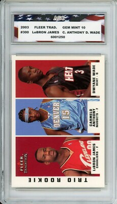 2003 Fleer Trio #300 LeBron James Carmelo Anthony Dwyane Wade RC
