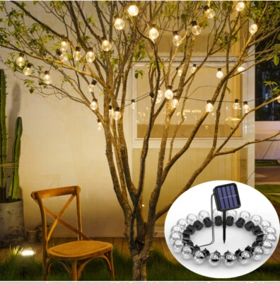 Lichterkette Solar Außen 30 LED Lichter Lampion Beleuchtung Garten String Lights - Bild 1 von 4