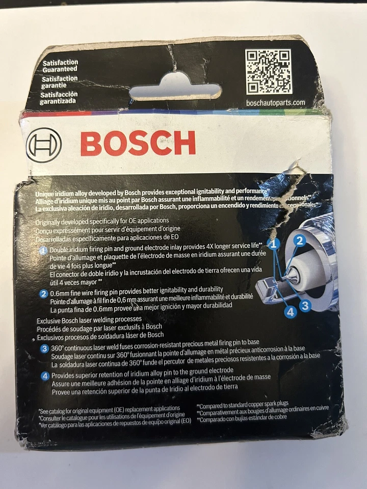 4 bujías Bosch doble iridio para GMC ACADIA V6-3,6 L 2007-2008 Foto 2 de 3