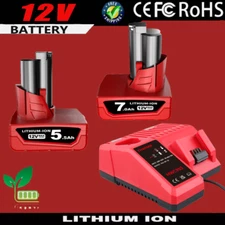 For Milwaukee  7AH 5.5AH For M12 Extended Capacity Battery 48-11-2460 or charger