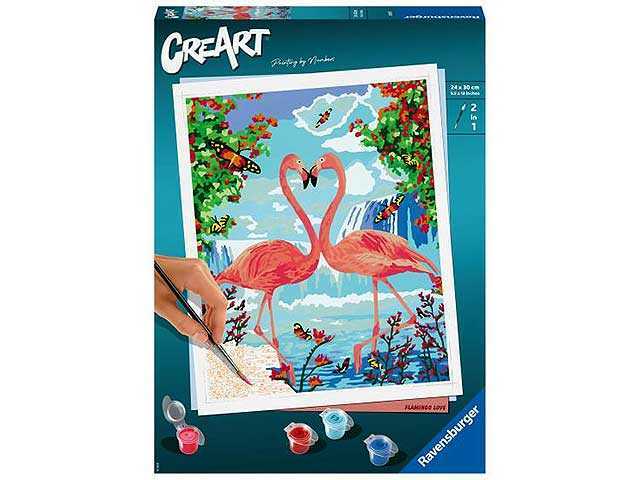 Ravensburger kit di painting CreArt, Fenicotteri Innamorati