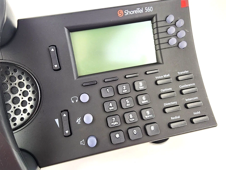 Shoretel 560 IP PoE Black Desk Phone IP560G Tested Reset Clean 6 Line - Image 2 of 4
