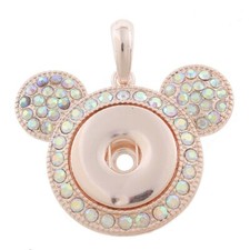 Snap Jewelry Mickey Mouse Pendant CZ Rhinestone Fits 18-20mm Ginger Style Charm
