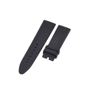 21mm Black Rubber Strap For Chopard Mille Miglia