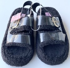 Juicy Couture Women s Black Faux Fur Slippers JC-Griffin Size 7 Brand New