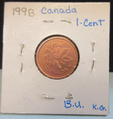 1998 Elizabeth II D.G. Regina Canadian 1 Cent Coin / Canada | eBay