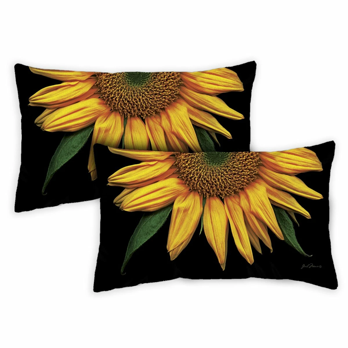 Outdoor pillows top with sunflowers